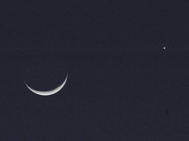 Two Crescents - The Moon and Venus 