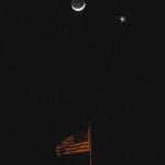 Moon, Venus, and US Flag