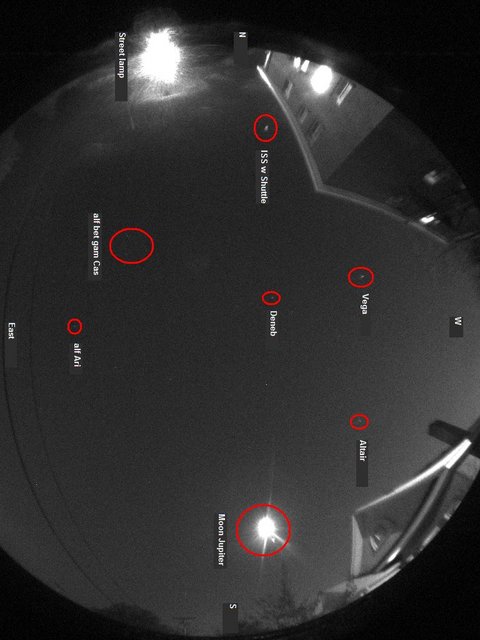 Meteor cam Mark II refractor - Test ISS-Shuttle fisheye capture Fig 11 