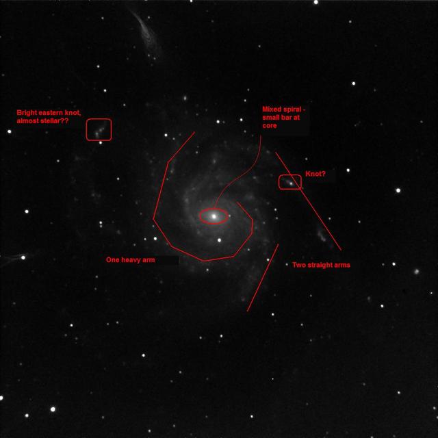 M101 Face-on spiral via GRASS Arp commented