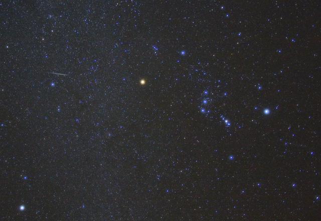 Geminid Meteor and Orion