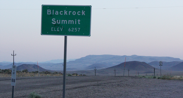 Observing site at Blackrock Pass, Nevada at 38.5128N 115.8275W