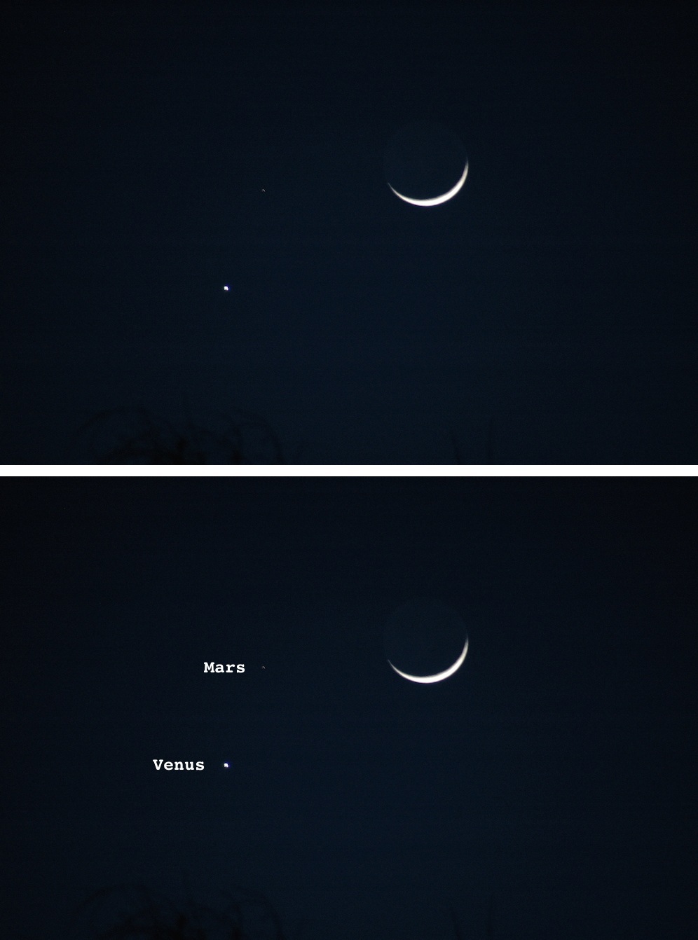 Moon, Venus & Mars