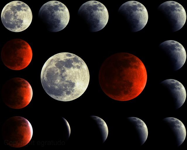 April 14th - 15th 2014 Lunar Eclipse Sequence