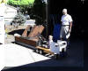 Bruce Grim & grandson reposition the base of the 81 cm (32") telescope. 07 JUN 2001