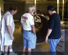 Siegfried Jachmann, Bruce Grim and Chuck Hards examine the work Chuck has done to date on the tube. 05 SEP 2001