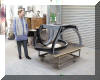 Patricia McWhorter admires the just primed tube cradle. 17 JAN 2002