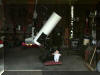 SLAS member Bruce Grim built this 1/3 scale (and fully functional) model of the 81 cm (32") telescope to be installed in the Harmons Observatory at SPOC 2. Note the doll which, to scale, is the size of a large child. 12 NOV 2000